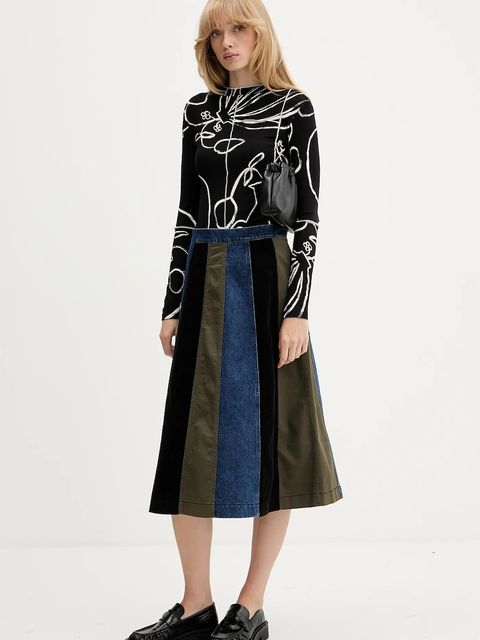 Desigual longsleeve LONDRES kolor czarny z półgolfem 25WWTK49 - zdjęcie produktu nr 2