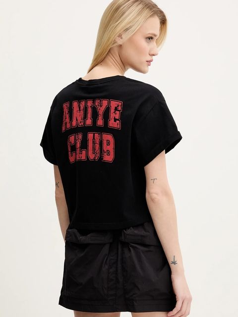 Aniye By t-shirt bawełniany damski kolor czarny 185884