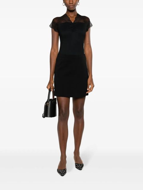 Maje lace-trim jersey top - Black - zdjęcie produktu nr 2