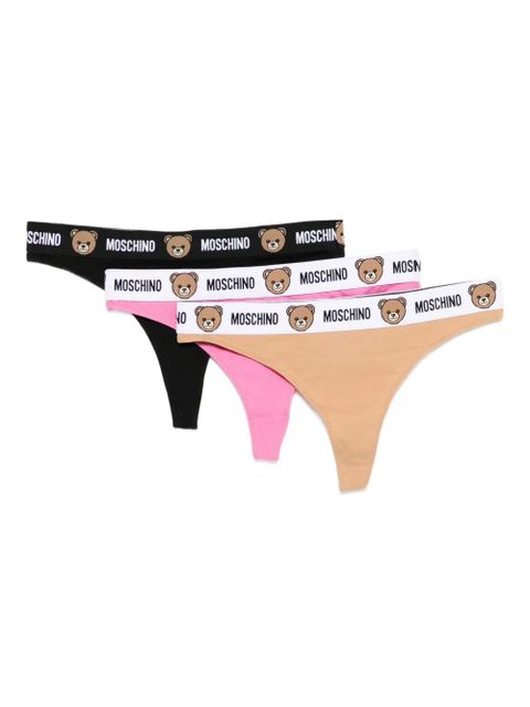 Moschino logo-print teddy thong (set of three) - Brown - zdjęcie produktu nr 1