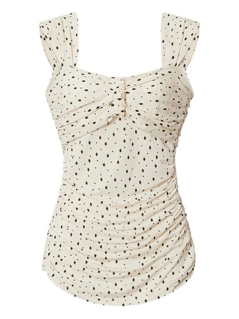 ISABEL MARANT ruched polka-dot top - Neutrals - zdjęcie produktu nr 1
