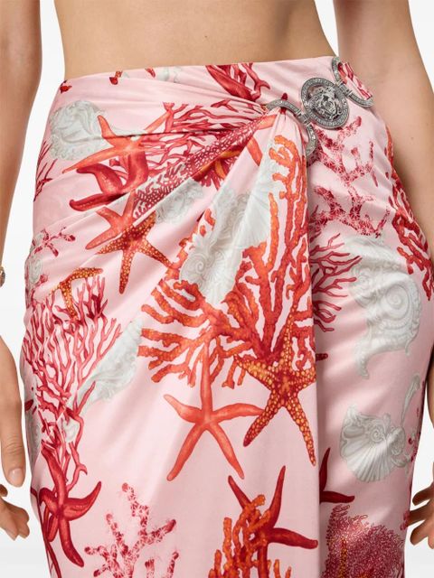 Versace Barocco Sea gathered midi skirt - Pink