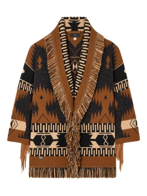 Alanui Dreamscape fringe-detailed patterned cardigan - Brown - zdjęcie produktu nr 1