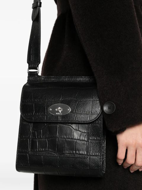 Mulberry small Antony croc-embossing satchel bag - Black - zdjęcie produktu nr 2