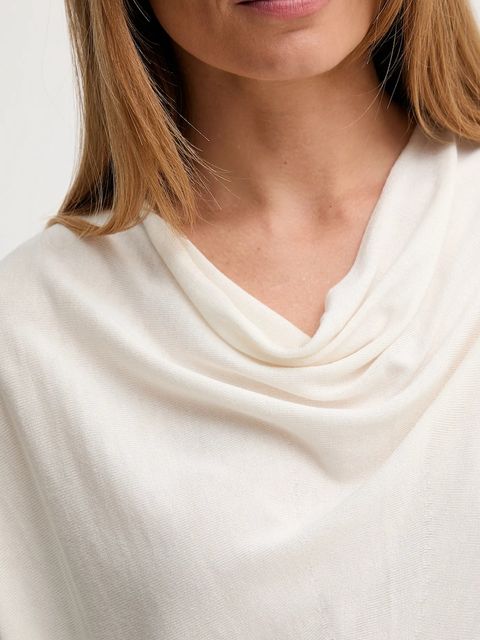 United Colors of Benetton sweter z jedwabiem damski kolor beżowy lekki 1ZRED10E8