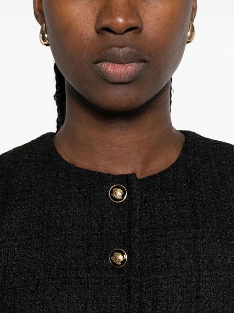 SANDRO button-detailed tweed mini dress - Black