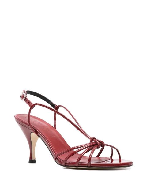 Aeyde Solange knotted strappy leather sandals - Red - zdjęcie produktu nr 2