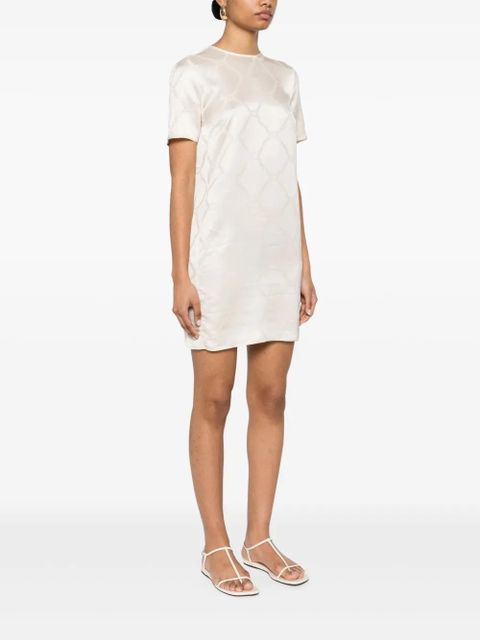 TWINSET logo-plaque mini dress - Neutrals