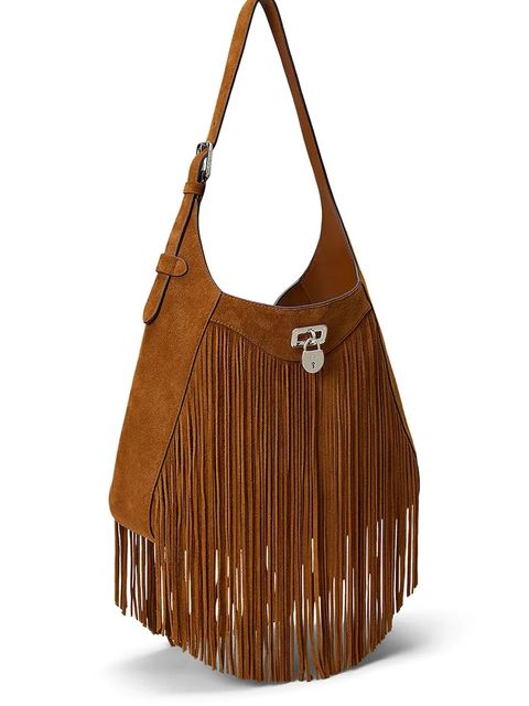 Lauren Ralph Lauren torebka zamszowa kolor brązowy 431980172