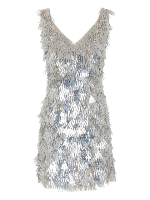 Rabanne sequin fringe mini dress - P141 SILVER - zdjęcie produktu nr 1