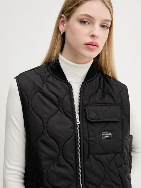 Guess Jeans bezrękawnik kolor czarny przejściowy W5YN76 WHG02