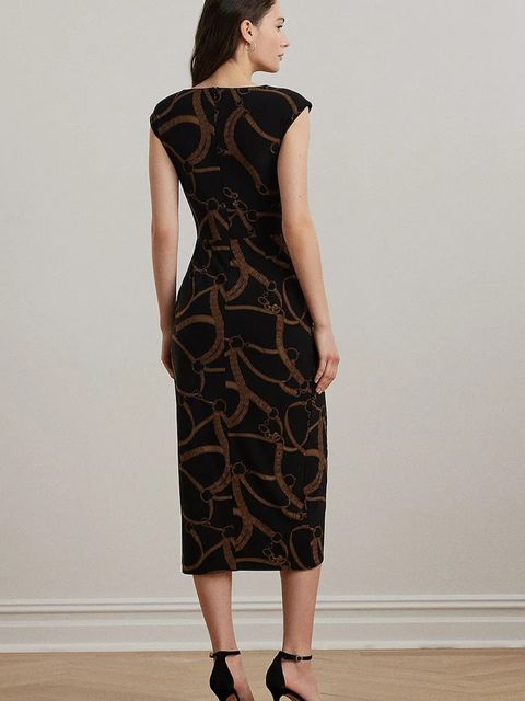 Lauren Ralph Lauren sukienka kolor czarny midi dopasowana 200973612 - zdjęcie produktu nr 2