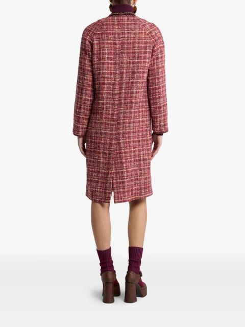 ETRO tweed single-breasted coat - Red