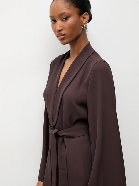 Answear.LAB marynarka kolor brązowy jednorzędowa gładka