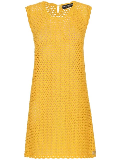 Dolce & Gabbana sleeveless crochet-knit mini dress - Yellow - zdjęcie produktu nr 1