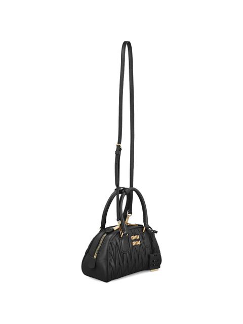 Miu Miu matelassé leather tote bag - Black