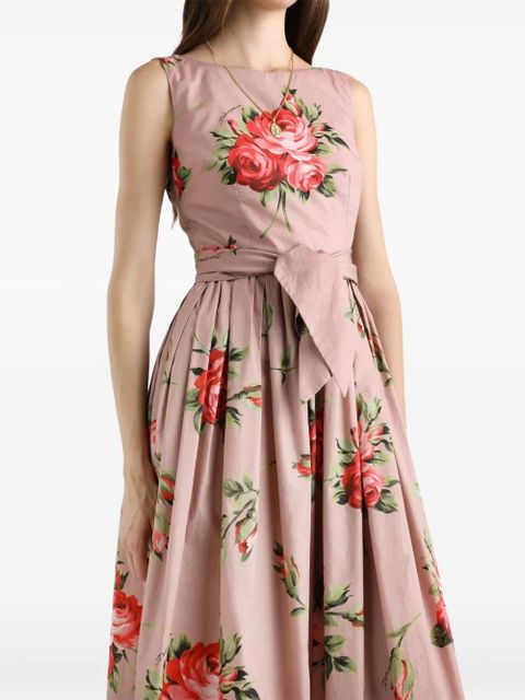 Dolce & Gabbana floral print tie dress - Pink