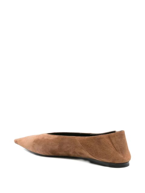 Saint Laurent pointed-toe suede ballet flats - Brown - zdjęcie produktu nr 2