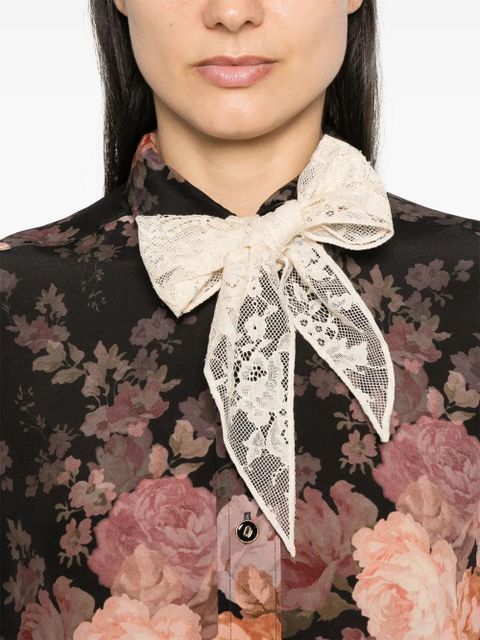 ZIMMERMANN lace-scarf shirt - Black