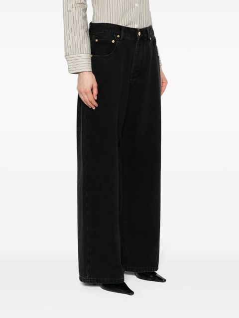 Jacquemus Le de-Nîmes Large mid-rise boyfriend jeans - Black