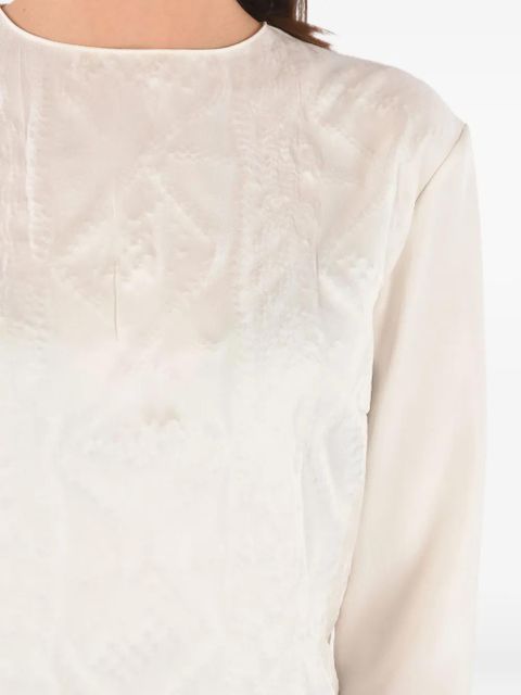 Maison Margiela embossed long-sleeve top - White