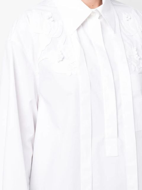 Valentino Garavani flower embroidered shirt - White
