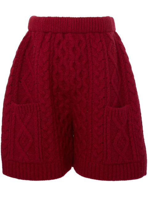 JW Anderson cable-knit shorts - Red - zdjęcie produktu nr 1