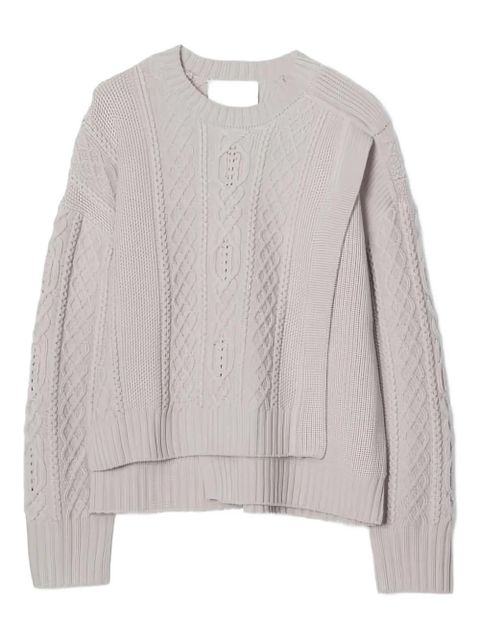 3.1 Phillip Lim cable-knit panelled sweater - Neutrals - zdjęcie produktu nr 1