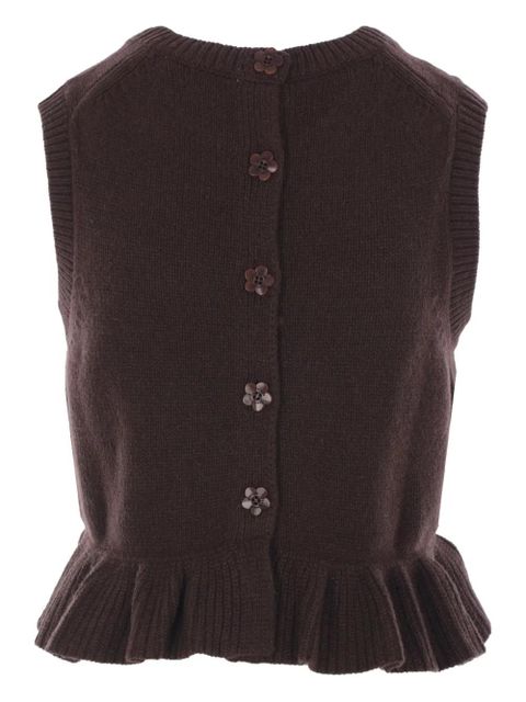 Cecilie Bahnsen sleeveless cashmere-blend cardigan - Brown - zdjęcie produktu nr 1