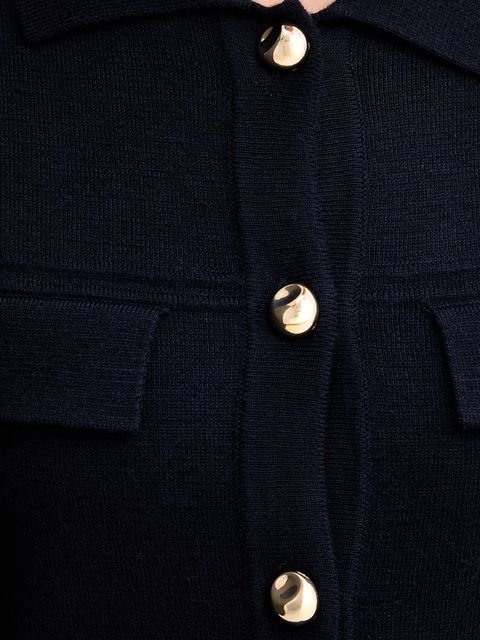 Morgan kardigan z domieszką wełny damski kolor granatowy lekki MIMDIE