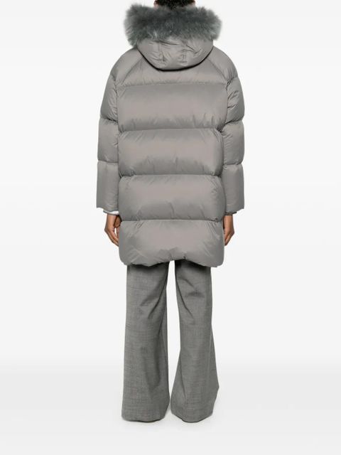 Yves Salomon shearling trimmed down coat - Grey