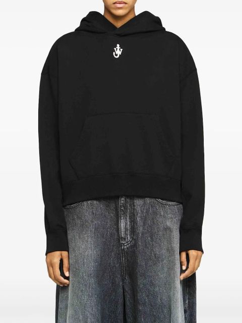 JW Anderson Anchor-embroidered hoodie - Black