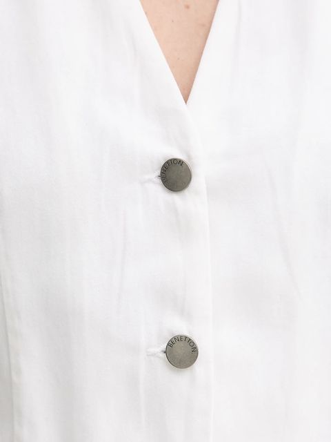 United Colors of Benetton kamizelka kolor biały jednorzędowa 2LEDDJ00G