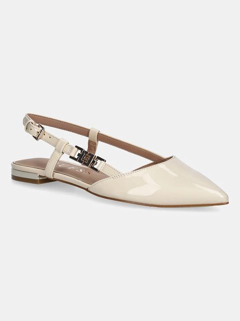 Guess baleriny FRANIE2 kolor beżowy z odkrytą piętą FLTFR2 PAF05 - zdjęcie produktu nr 1