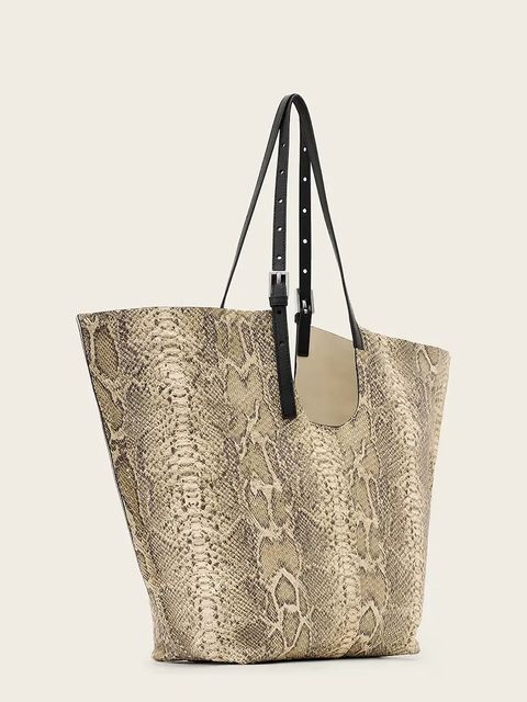 AllSaints torebka skórzana kolor beżowy W652XD - zdjęcie produktu nr 2