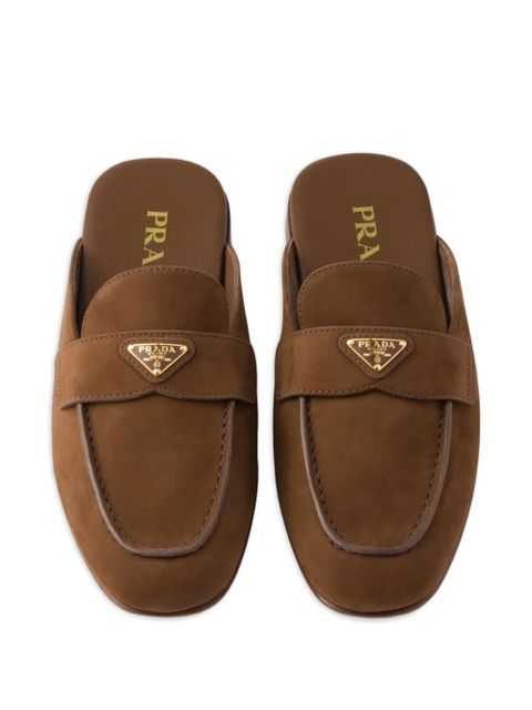 Prada leather mules - Brown