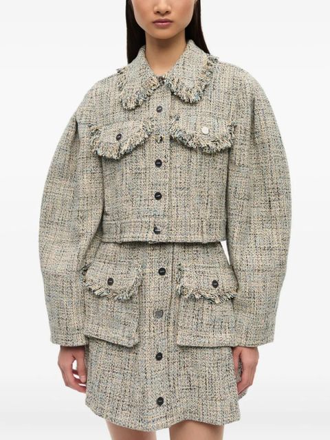 GANNI tweed jacket - Neutrals