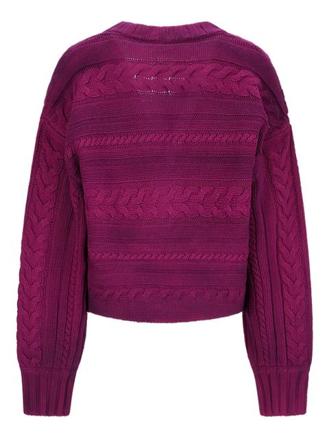The Attico cable-knit v-neck cardigan - Purple - zdjęcie produktu nr 2