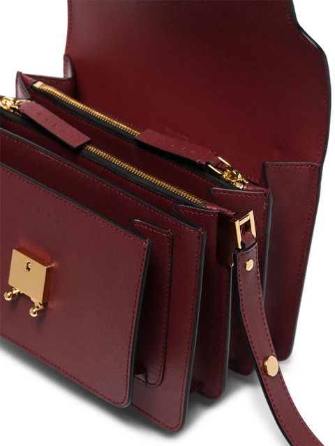 Marni Trunk medium leather shoulder bag - Red