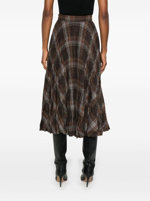 Balenciaga pleated crease-effect midi skirt - Brown