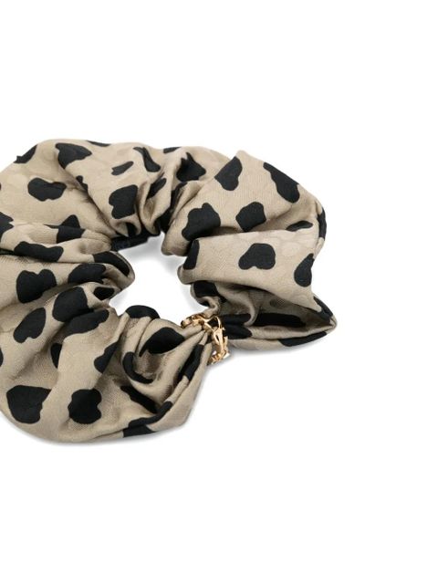 Saint Laurent leopard-print silk hair scrunchie - Neutrals - zdjęcie produktu nr 2