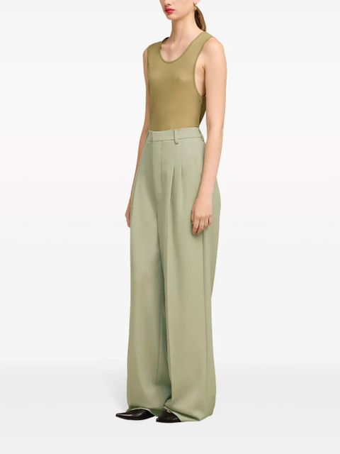 AMI Paris wide-leg tailored wool trousers - Green