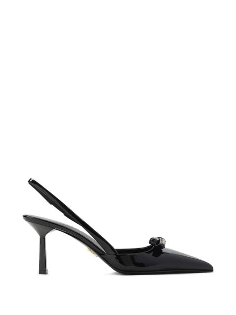 Prada bow slingback leather pumps - Black - zdjęcie produktu nr 1