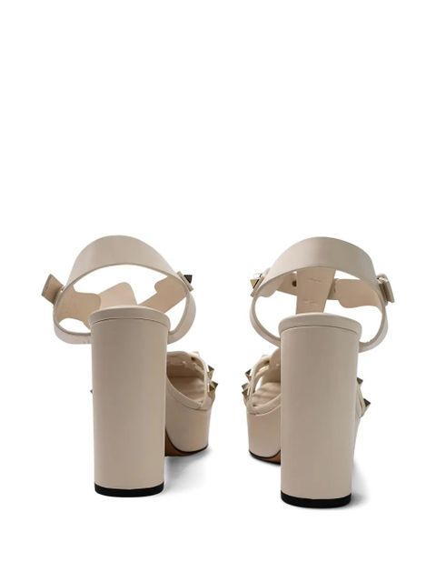 Valentino Garavani studded-embellishment platform-sole sandals - Neutrals