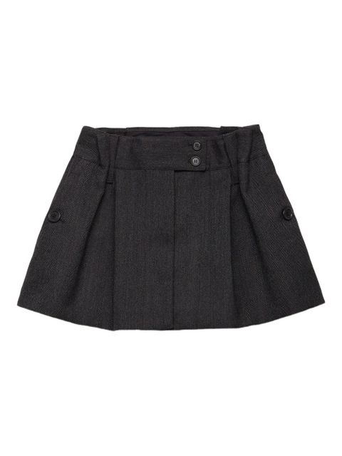Prada chevron-pattern pleated mini skirt - Grey - zdjęcie produktu nr 1