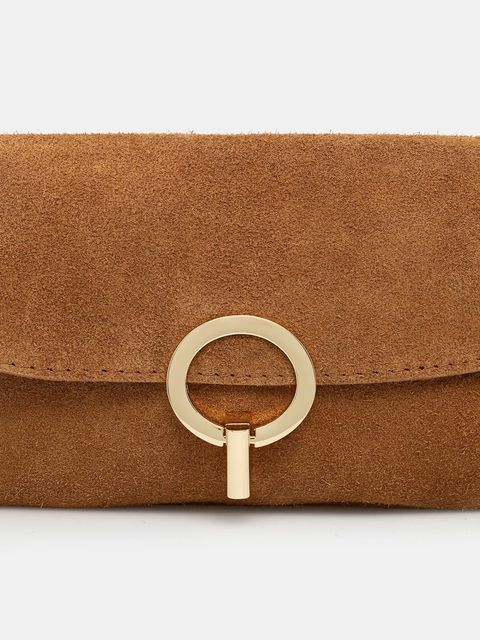 Answear.LAB torebka zamszowa kolor brązowy