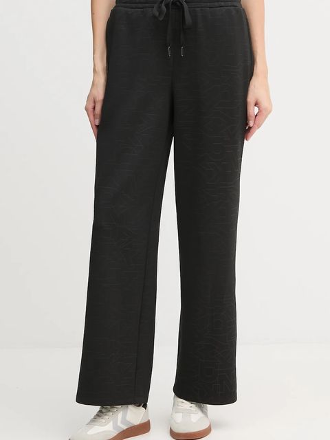 Dkny spodnie dresowe KNIT PANTS damskie kolor czarny wzorzyste P5MF6CSD