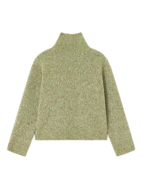 GANNI high-neck brushed pullover - Green - zdjęcie produktu nr 1