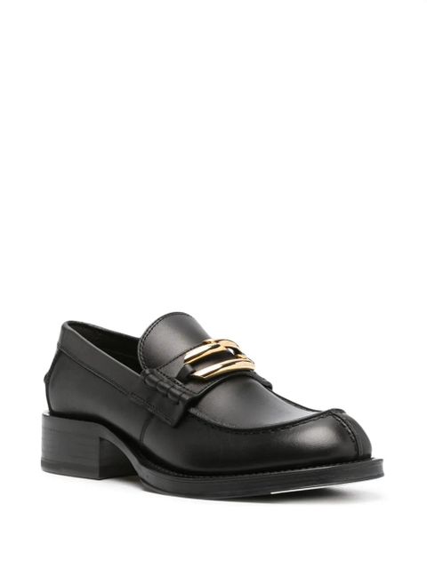 Lanvin buckled leather loafers - Black