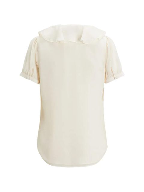 Lauren Ralph Lauren ruffled V-neck top - Neutrals - zdjęcie produktu nr 2